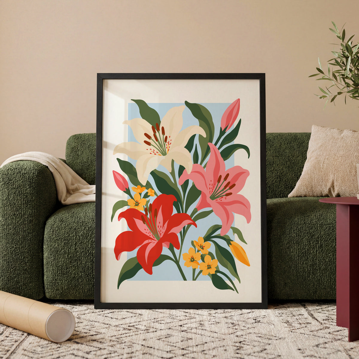 Vectoral Floral Illustration IV wall art in a room