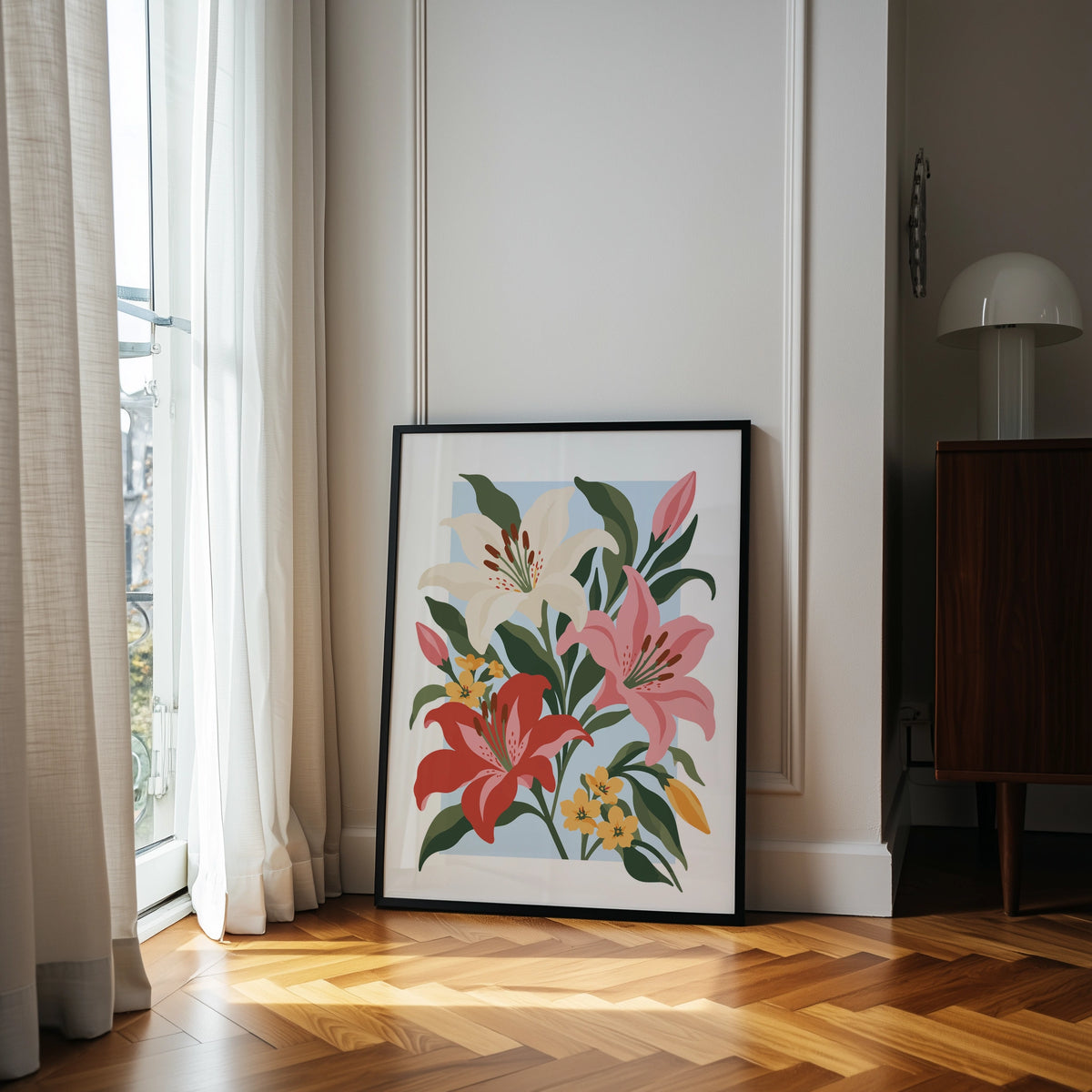 Vectoral Floral Illustration IV wall art in a room