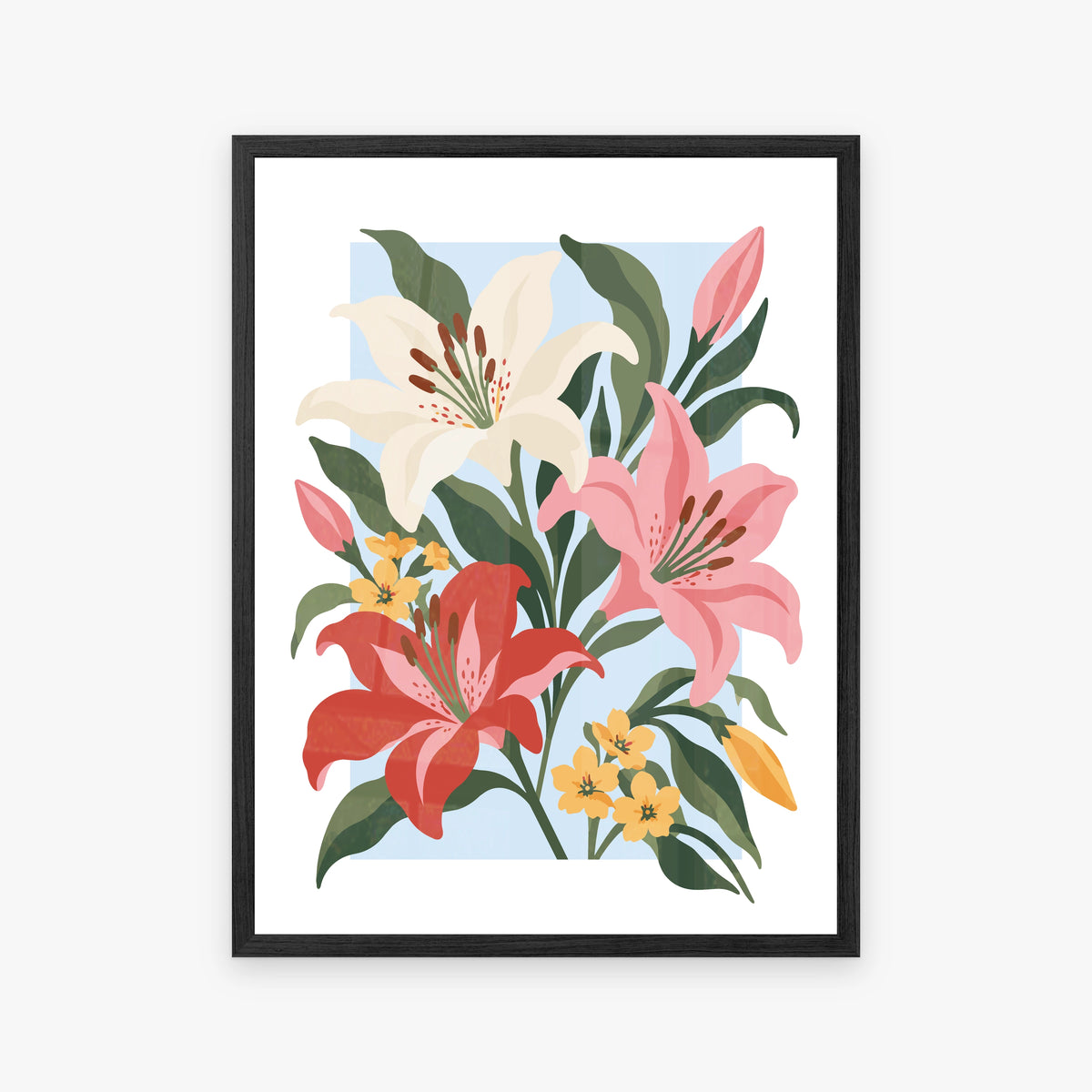 Vectoral Floral Illustration IV in a black frame