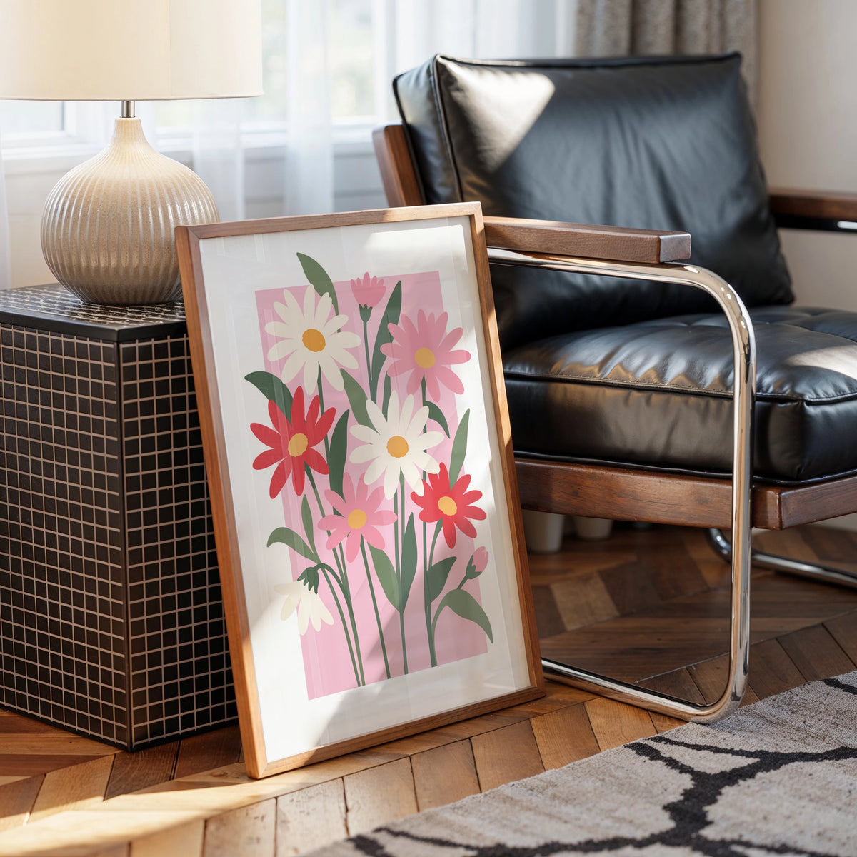 Vectoral Floral Illustration V wall art in a room