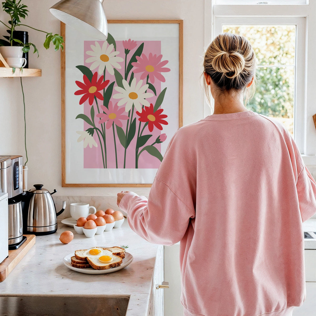 Vectoral Floral Illustration V wall art in a room