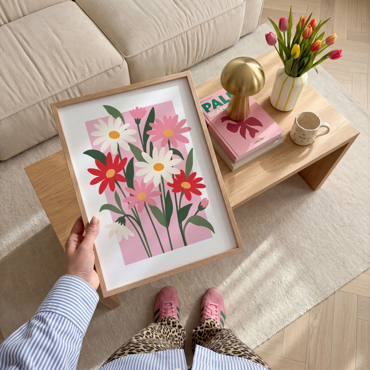 Vectoral Floral Illustration V wall art in a room