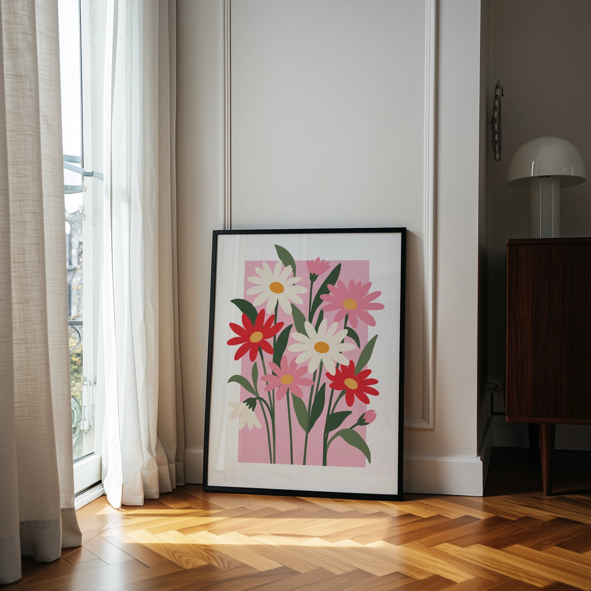 Vectoral Floral Illustration V wall art in a room