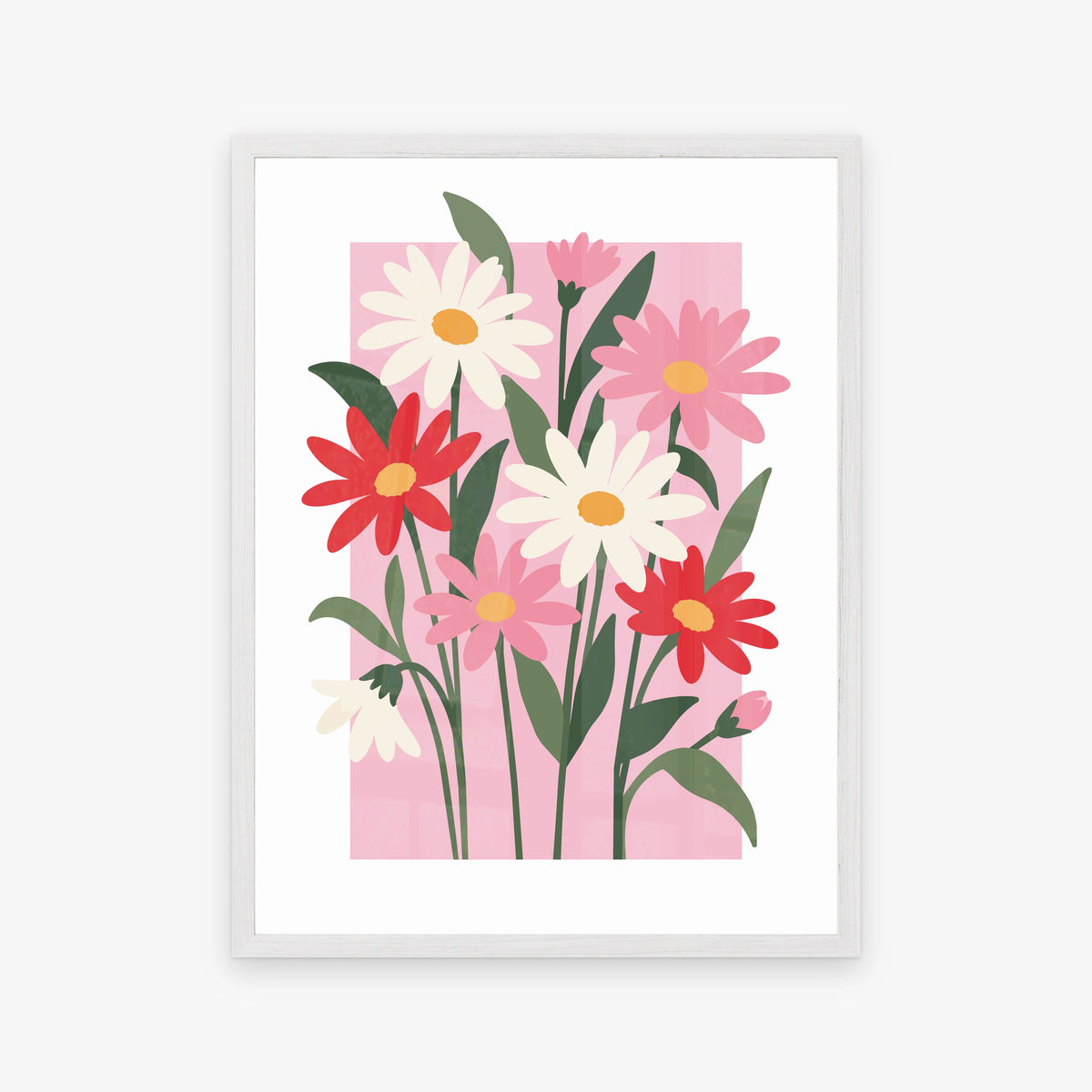 Vectoral Floral Illustration V in a white frame