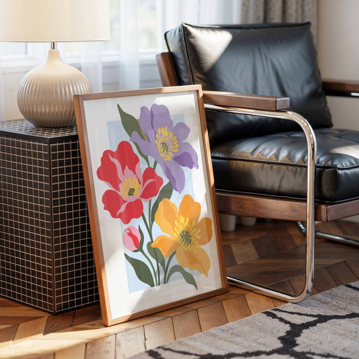 Vectoral Floral Illustration VI wall art in a room
