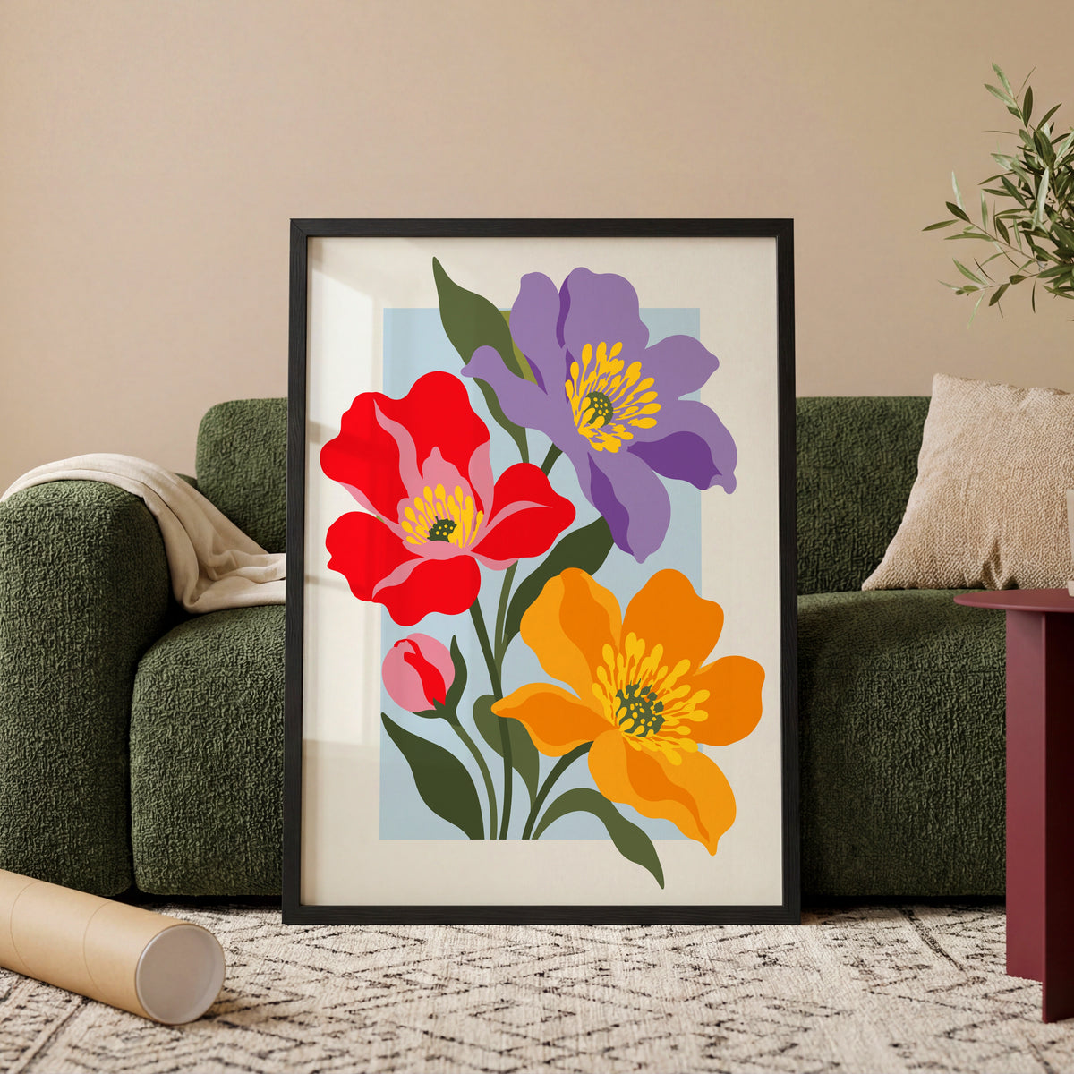 Vectoral Floral Illustration VI wall art in a room