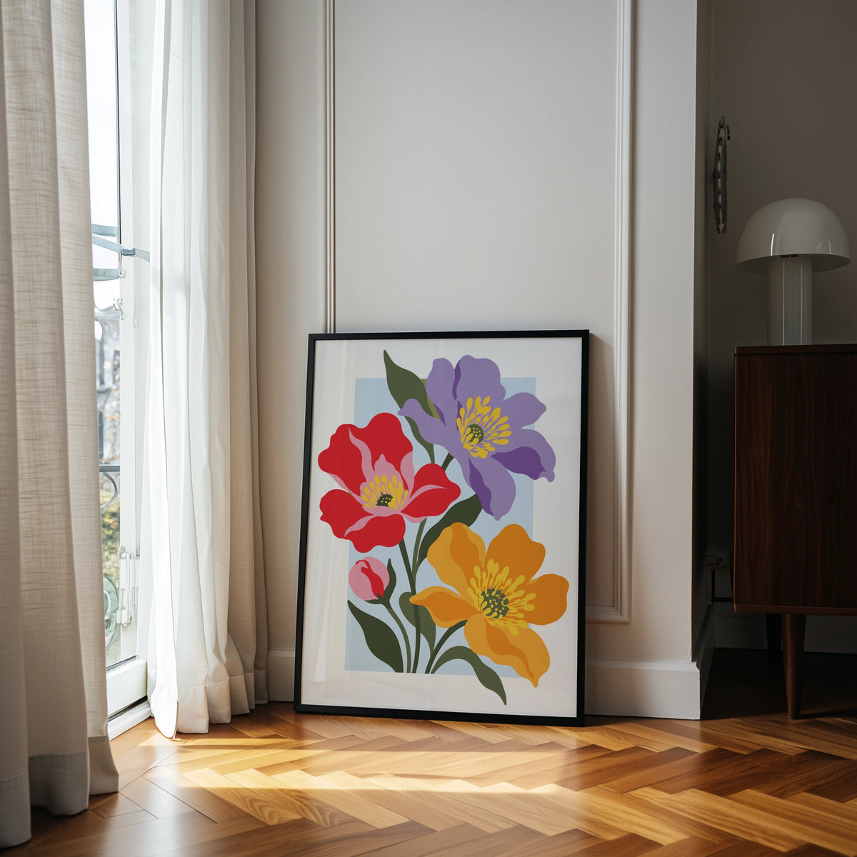 Vectoral Floral Illustration VI wall art in a room