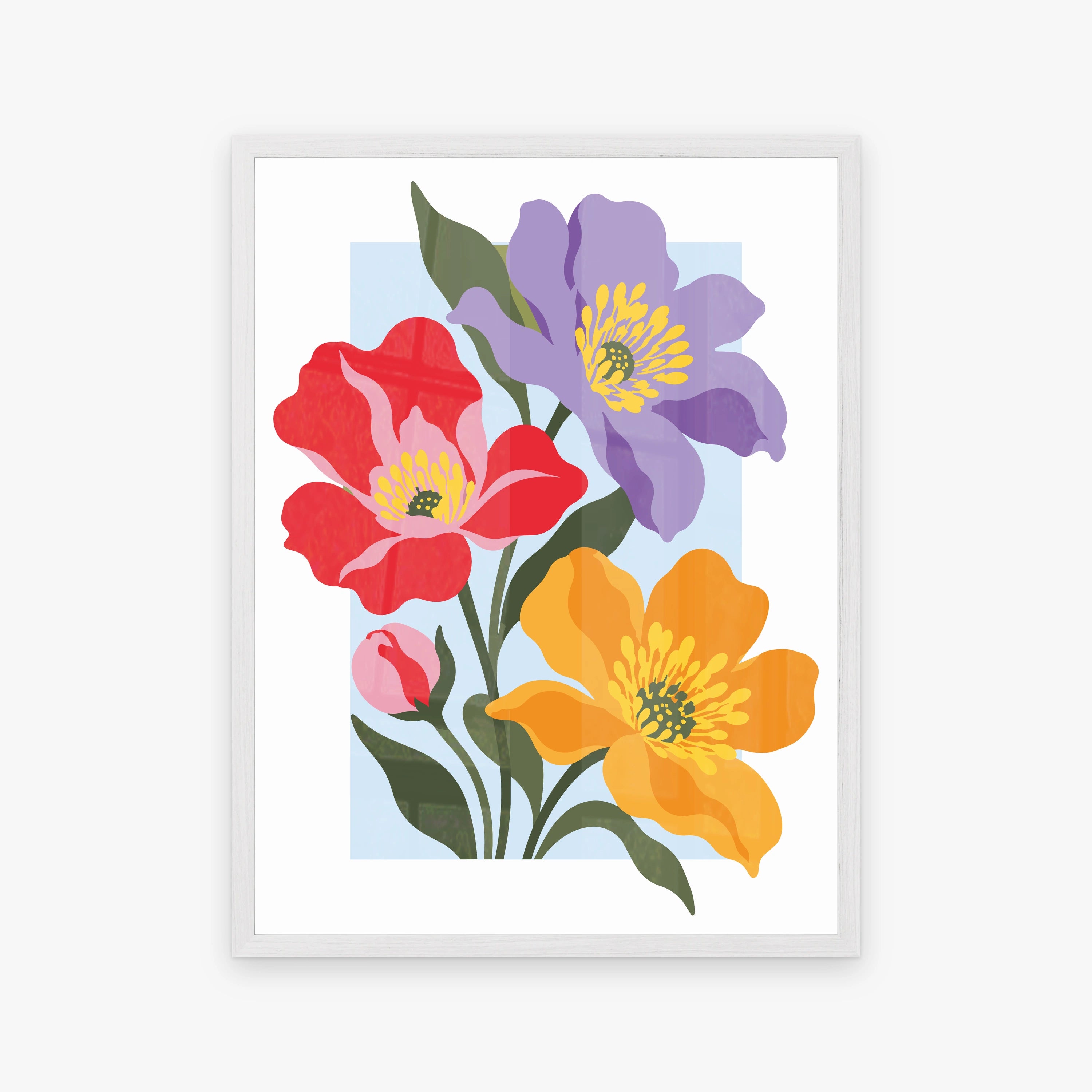 Vectoral Floral Illustration VI in a white frame
