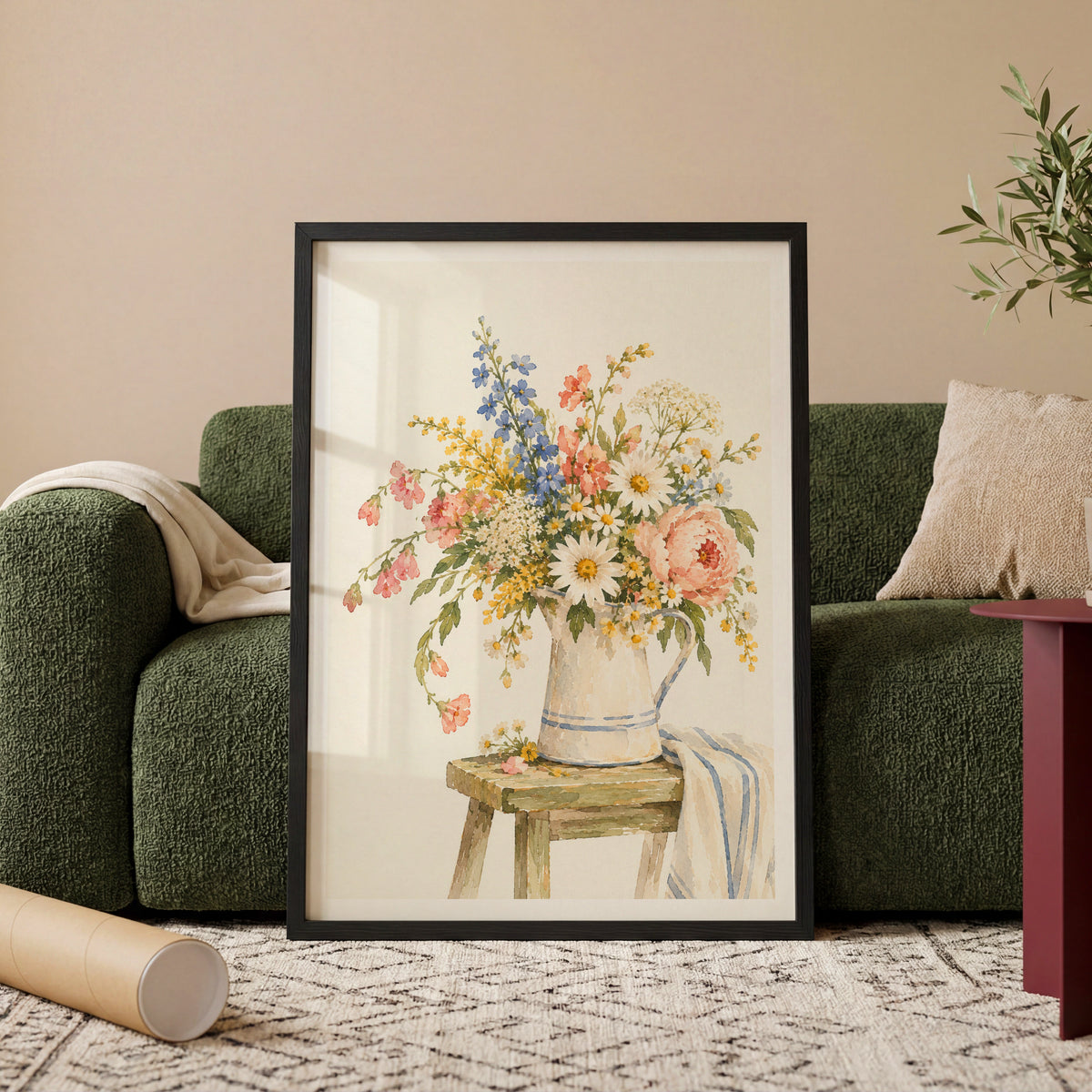 Watercolor Florals I wall art in a room