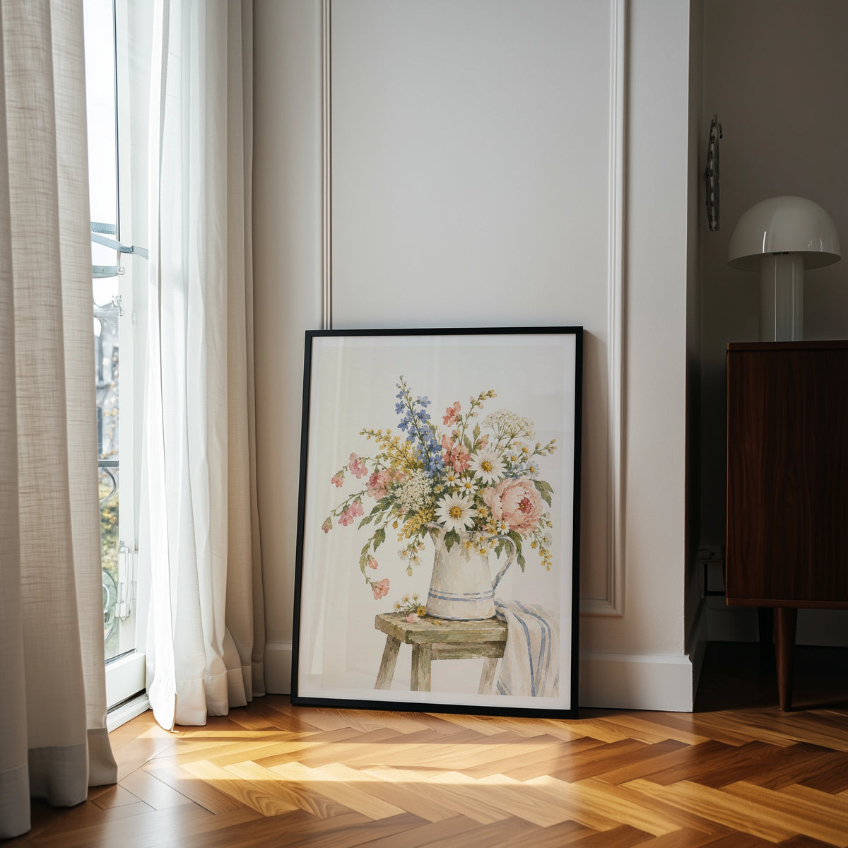 Watercolor Florals I wall art in a room