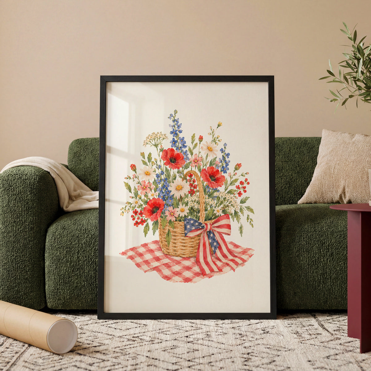 Watercolor Florals III wall art in a room