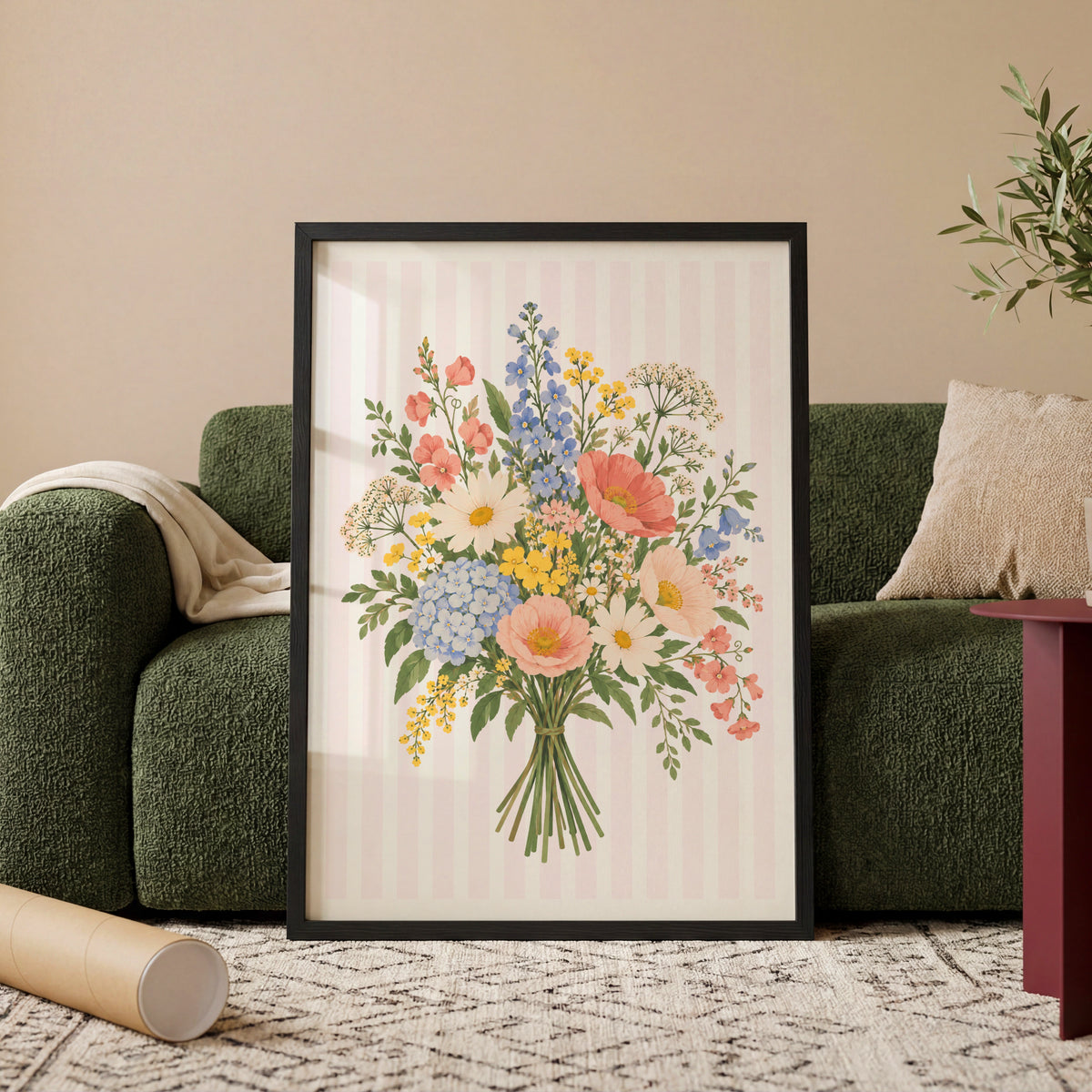 Watercolor Florals IV wall art in a room