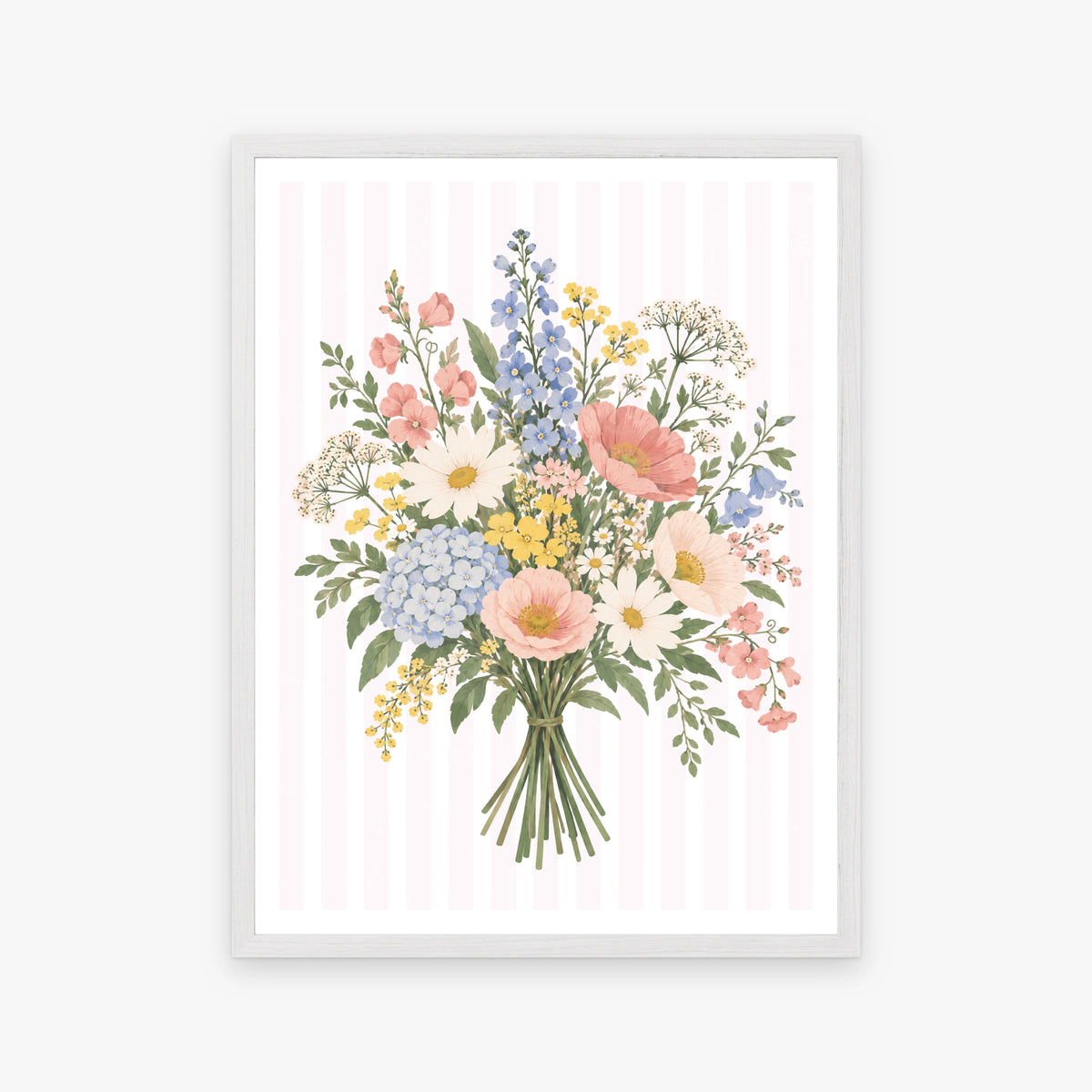 Watercolor Florals IV in a white frame
