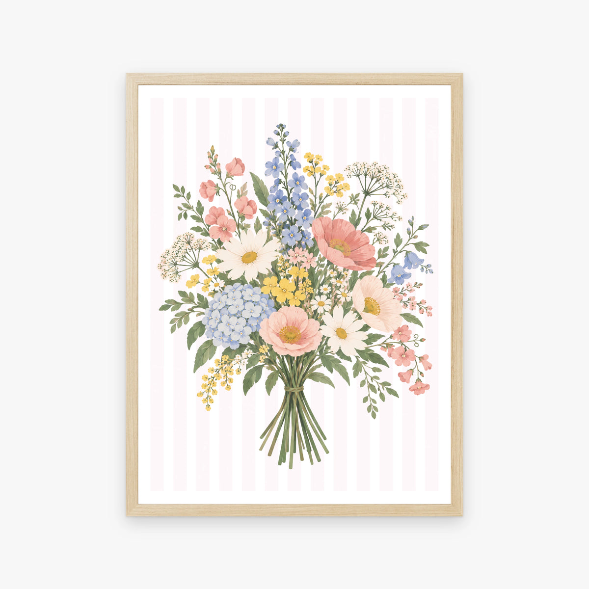 Watercolor Florals IV in a wood frame